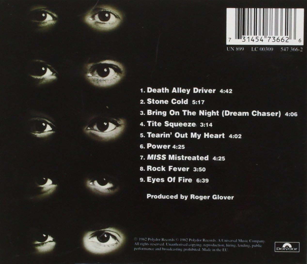 Rainbow 'Straight Between The Eyes' CD Jewel Case