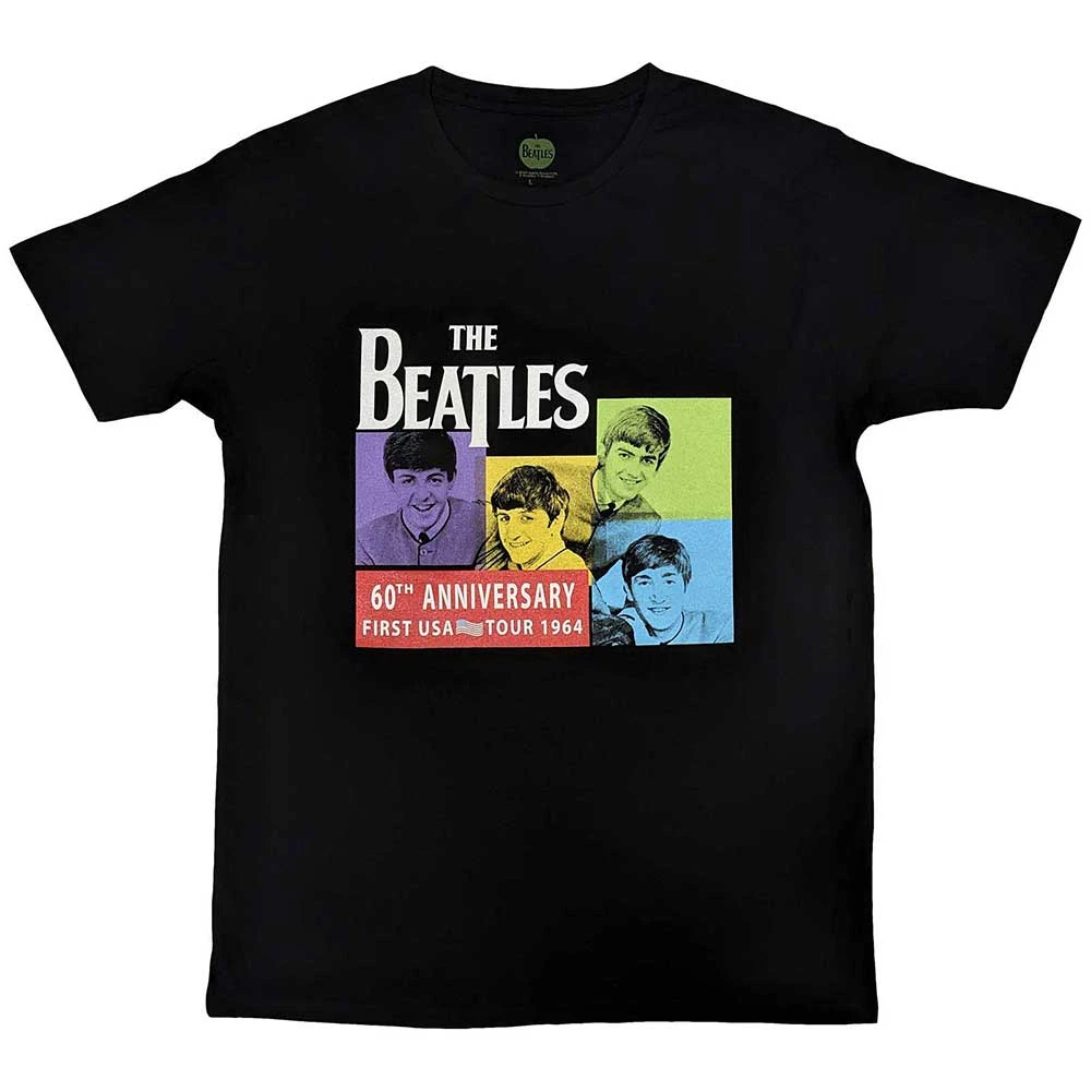 The Beatles 'US 1964' (Black) T-Shirt