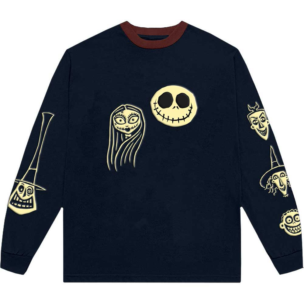 The Nightmare Before Christmas 'Faces AOP' (Blue) Long Sleeve Shirt