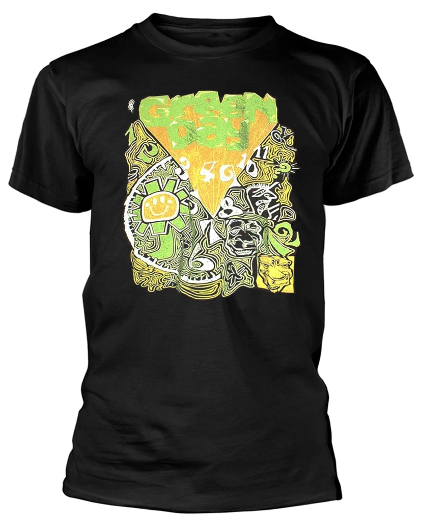 Green Day 'Psychedelic Kerplunk' (Black) T-Shirt Front