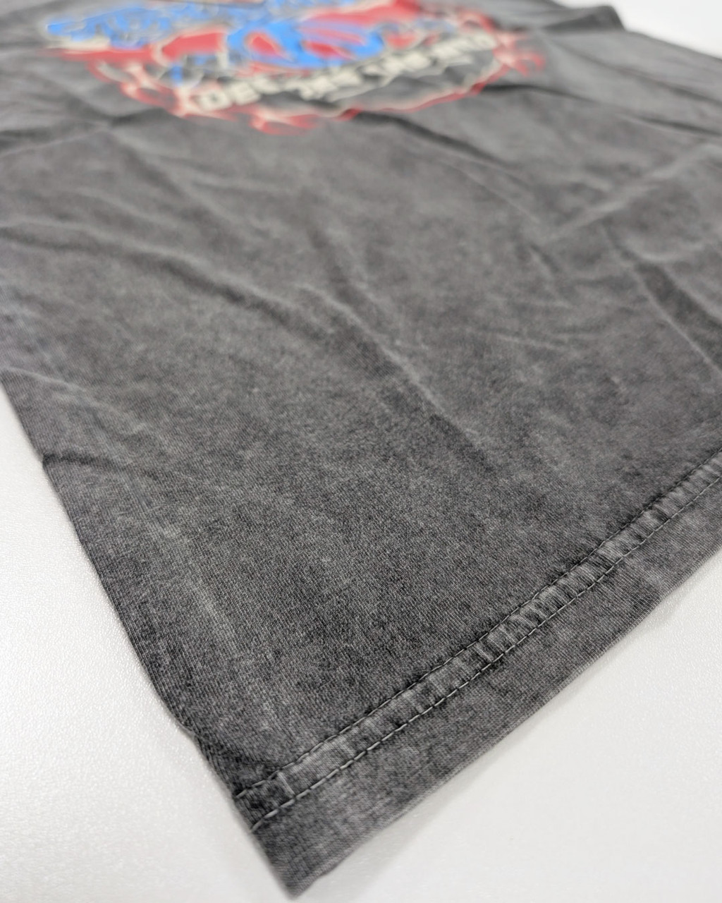 Aerosmith 'Rainbow Spade' (Stone Wash) Limited Edition T-Shirt.  Hem Detail