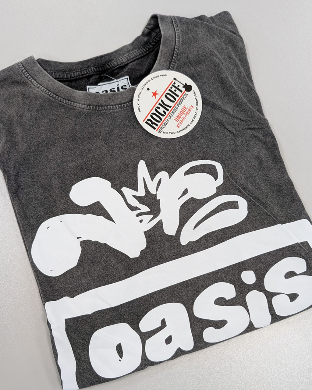 Oasis 'Logo Splat' (Stone Wash) Limited Edition T-Shirt