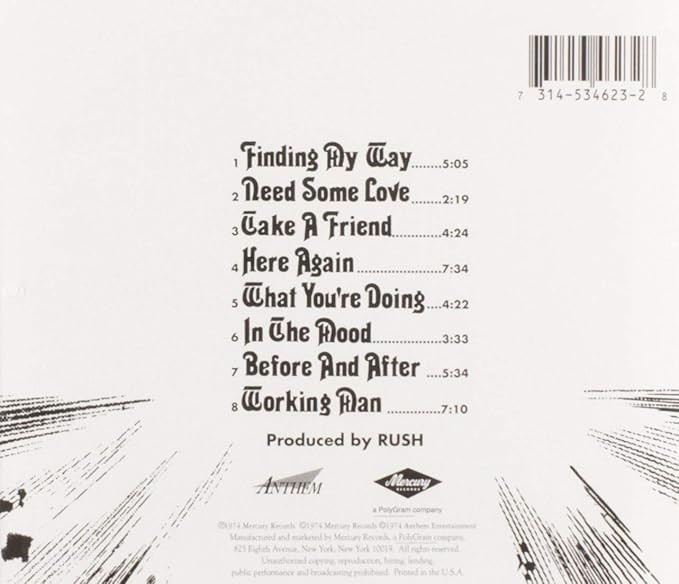 Rush 'Rush' CD Jewel Case