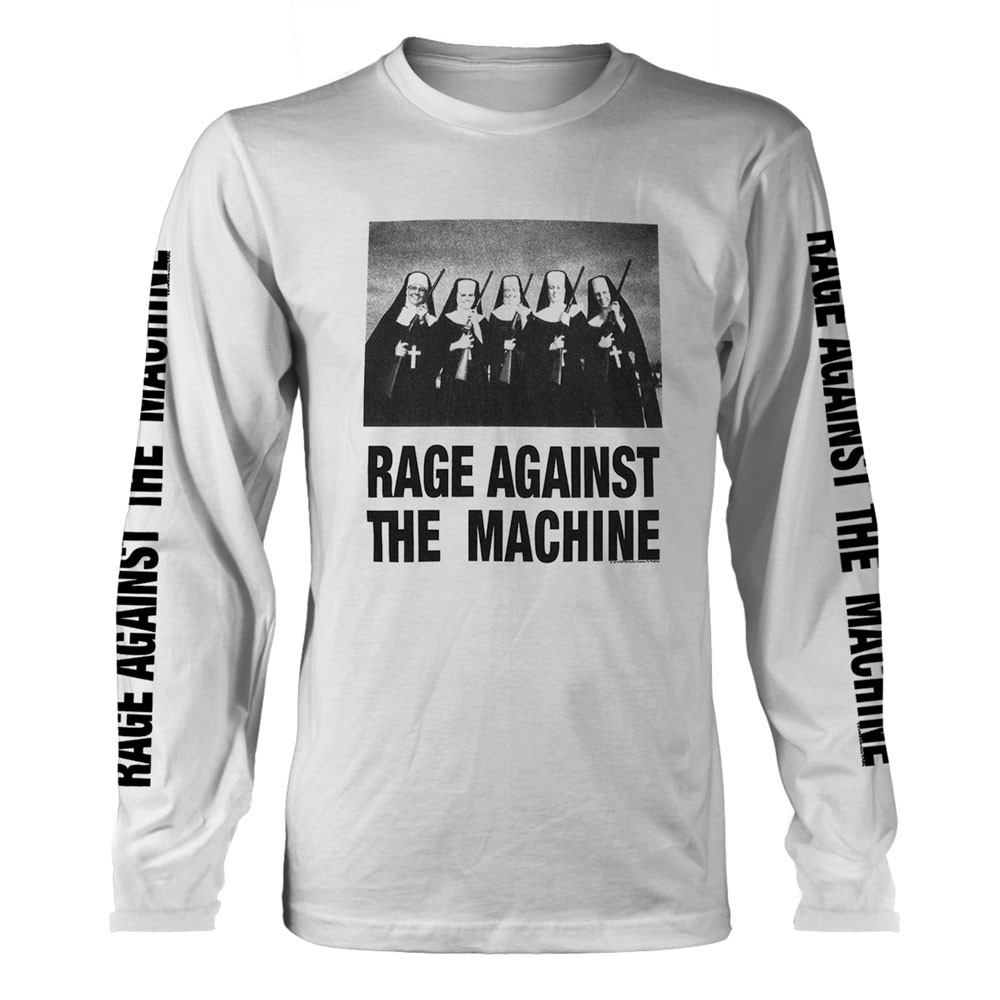 90s【rage against the machine】nuns&guns L RAGE AGAINST THE MACHINE NUNS & GUNS LS WHITE L
