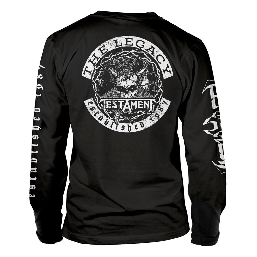 Testament 'The Legacy' (Black) Long Sleeve Shirt Back