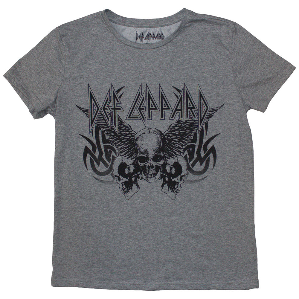 Def Leppard 'Tribal Skull' (Grey) Womens Fitted T-Shirt
