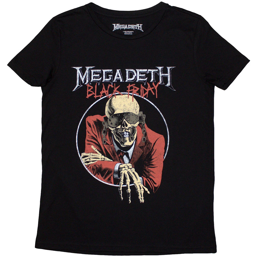 Megadeth 'Black Friday' (Black) Womens Fitted T-Shirt