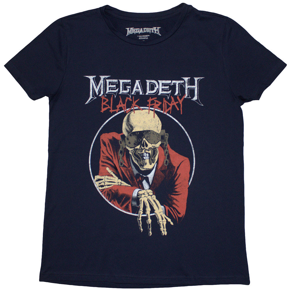 Megadeth 'Black Friday' (Blue) Womens Fitted T-Shirt
