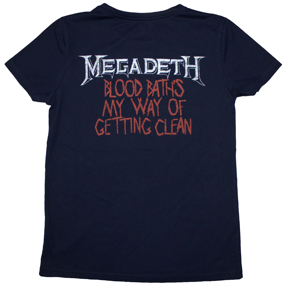 Megadeth 'Black Friday' (Blue) Womens Fitted T-Shirt BACK