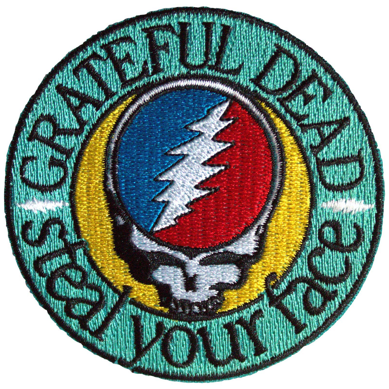 Grateful Dead 'Steal Your Face Text Emblem' (Iron On) Patch