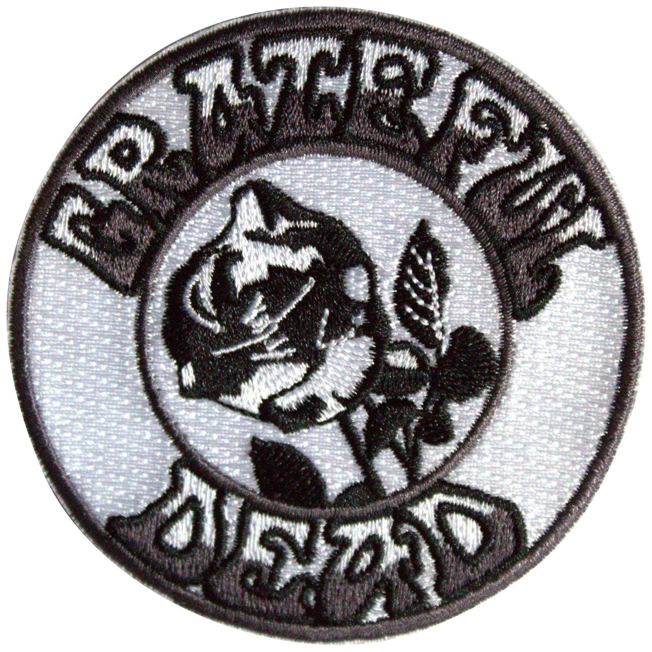Grateful Dead 'Black & White Rose' (Iron On) Patch
