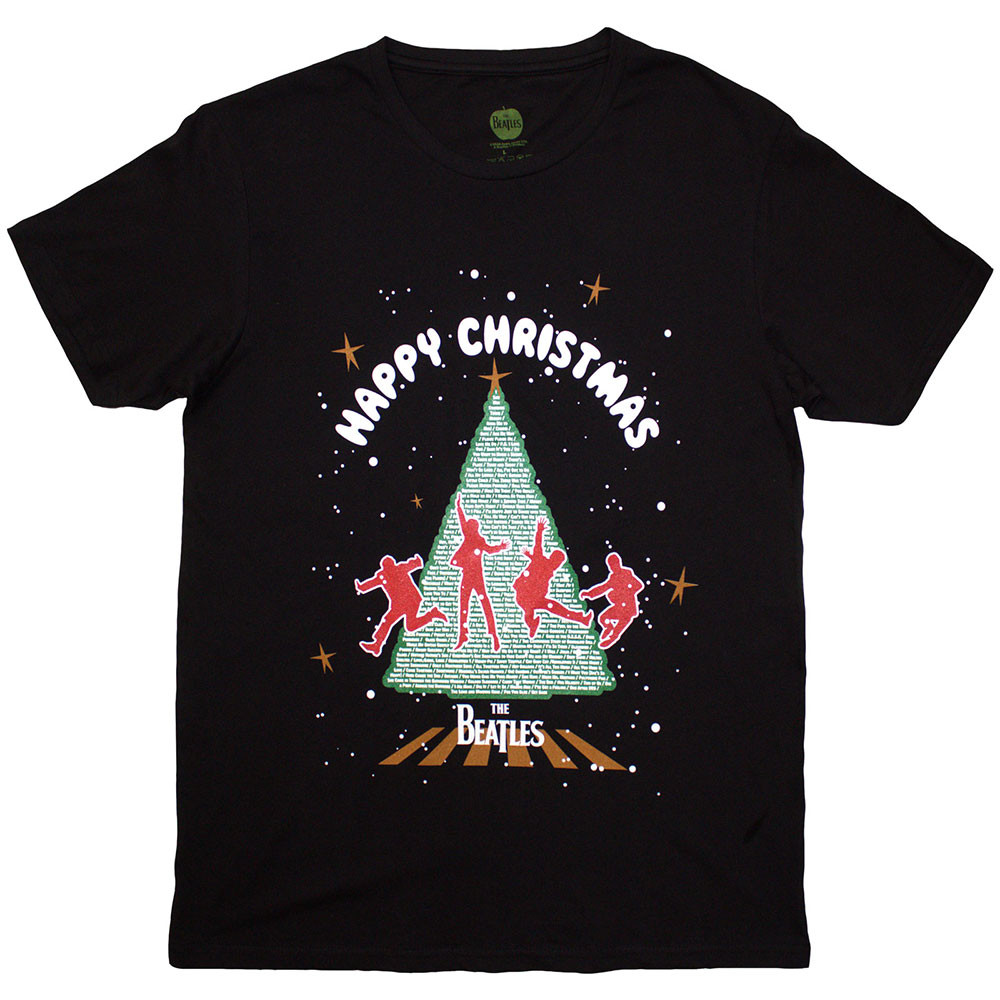 The Beatles 'Christmas Tree' (Black) T-Shirt