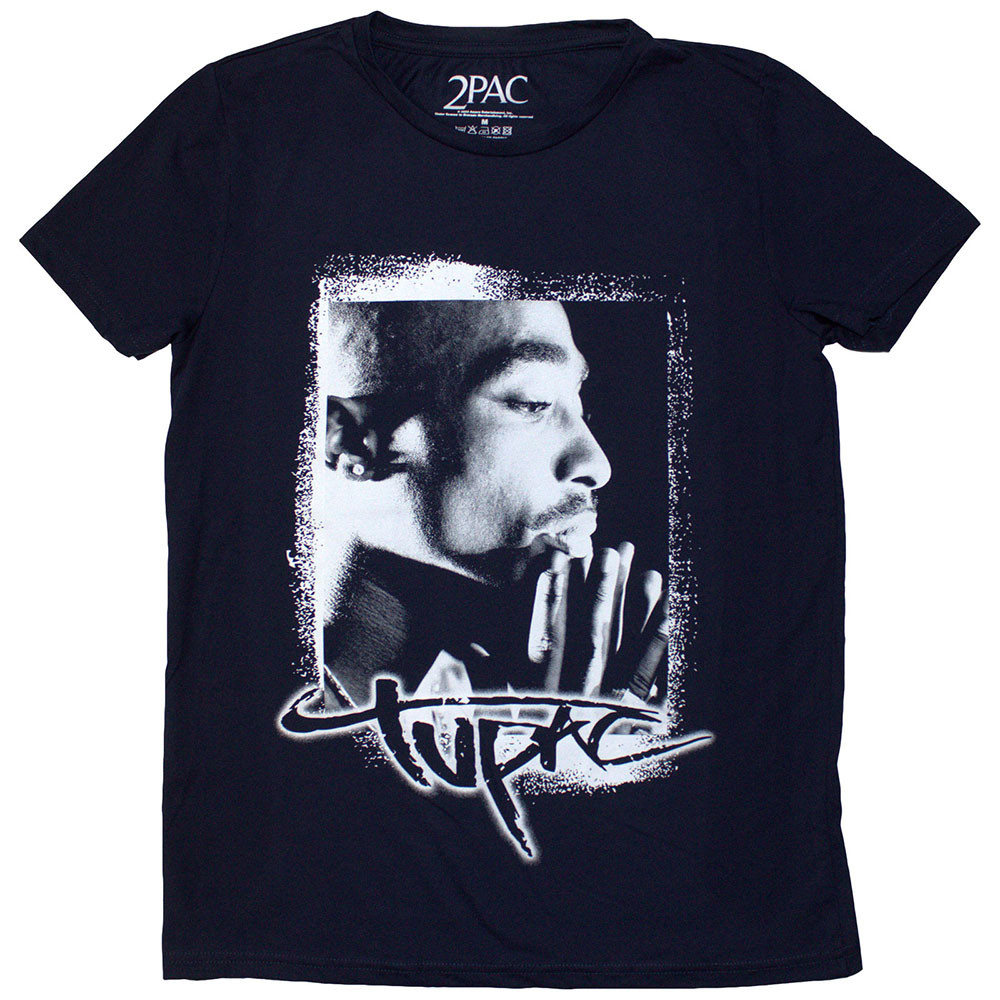 Tupac 'Spray Photo' (Blue) T-Shirt Eyesore Merch - Main Image