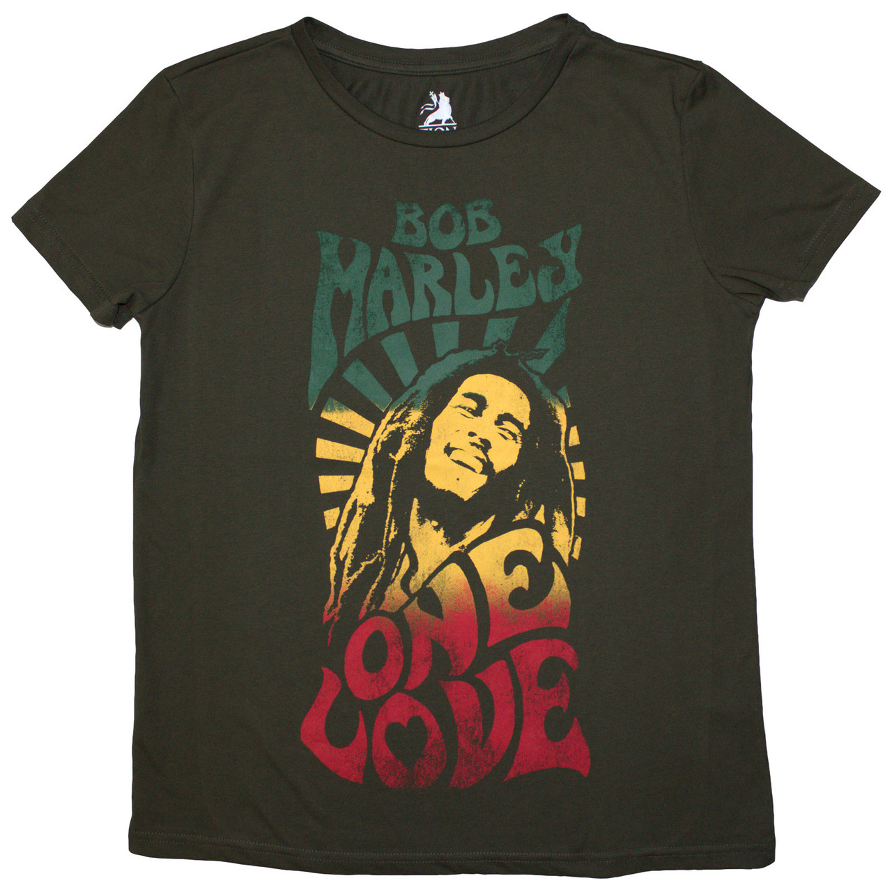 Bob Marley 'One Love Gradient' (Green) Womens Fitted T-Shirt