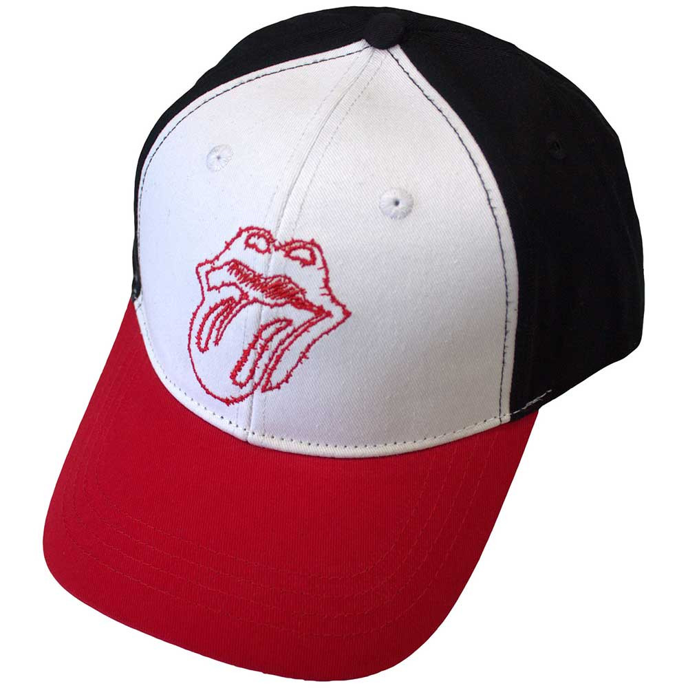 The Rolling Stones 'Classic Tongue Outline' (Red, White & Black) Baseball Cap