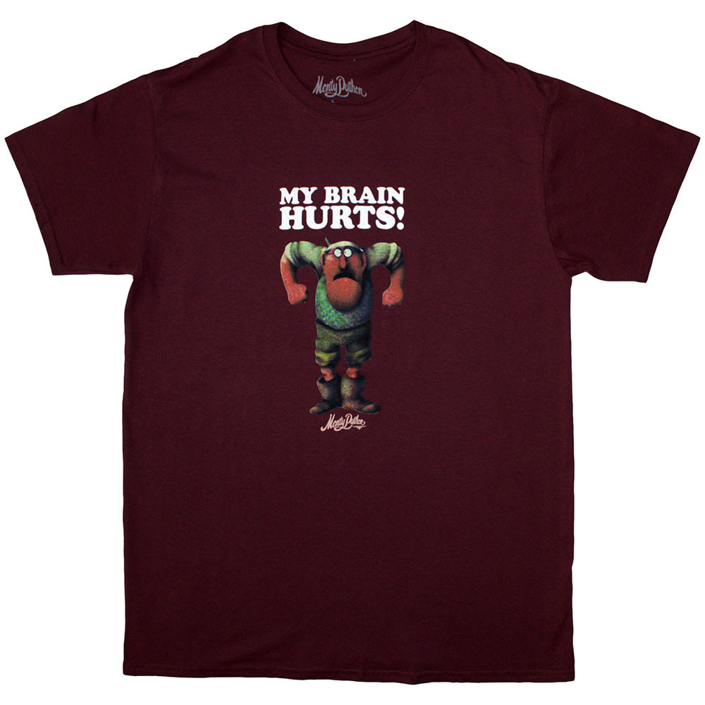 Monty Python 'My Brain Hurts' (Maroon Red) T-Shirt