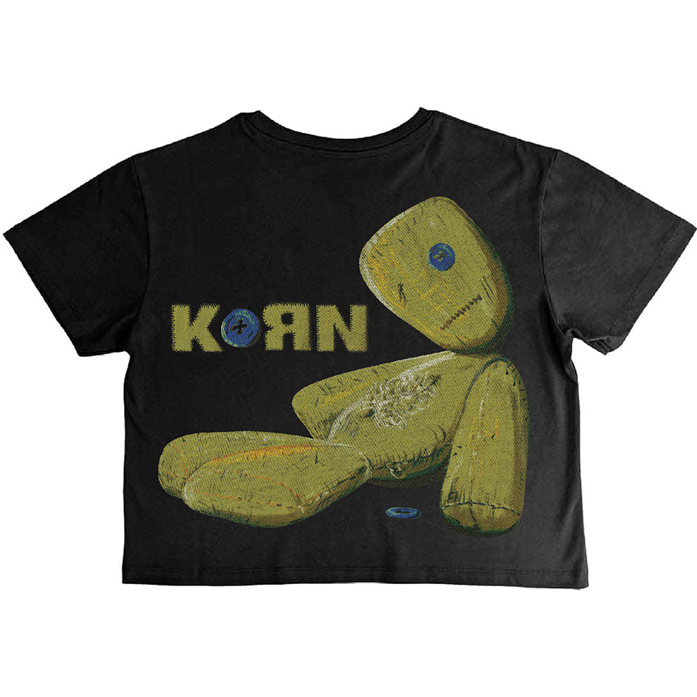 Korn 'Doll Issues' (Black) Womens Crop Top BACK