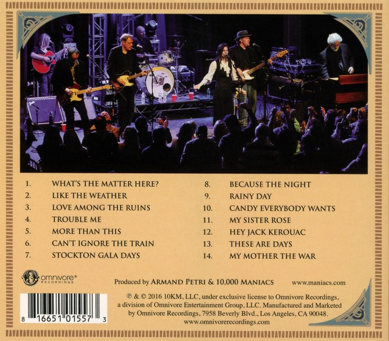 10,000 Maniacs 'Playing Favorites' CD Digipack BACK