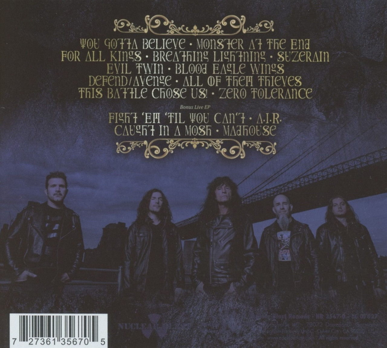 Anthrax 'For All Kings' 2CD Digipack Limited Editon BACK