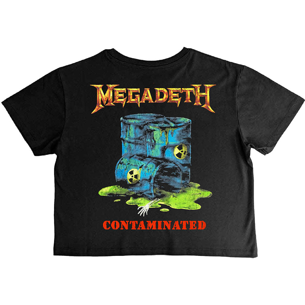 Megadeth 'Contaminated' (Black) Womens Crop Top BACK