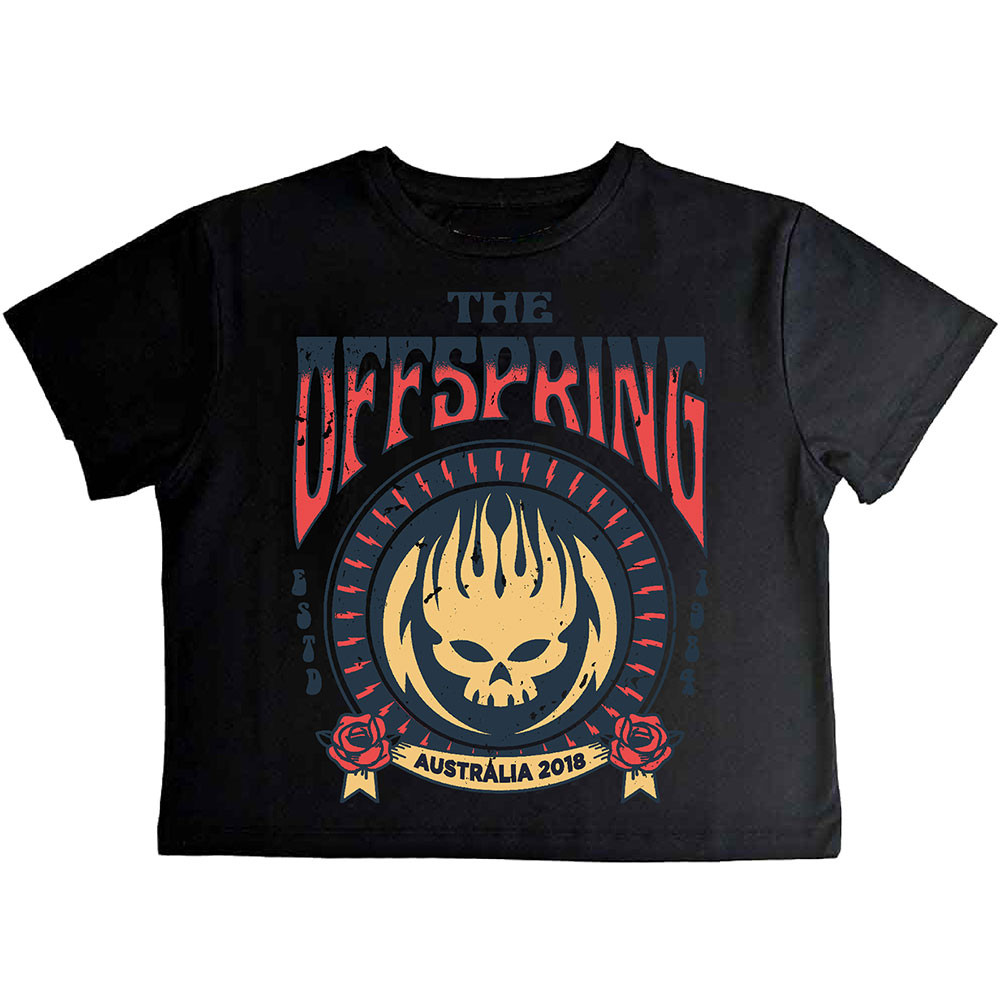 The Offspring 'Australia 2018' (Black) Womens Crop Top