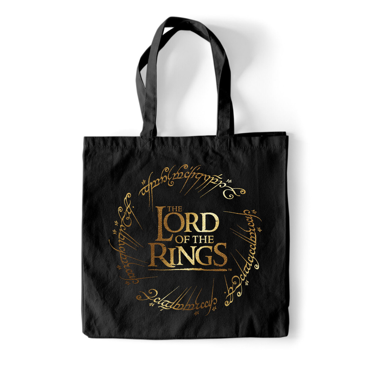 Lord Of The Rings 'Gold Foil' (Black) Tote Bag