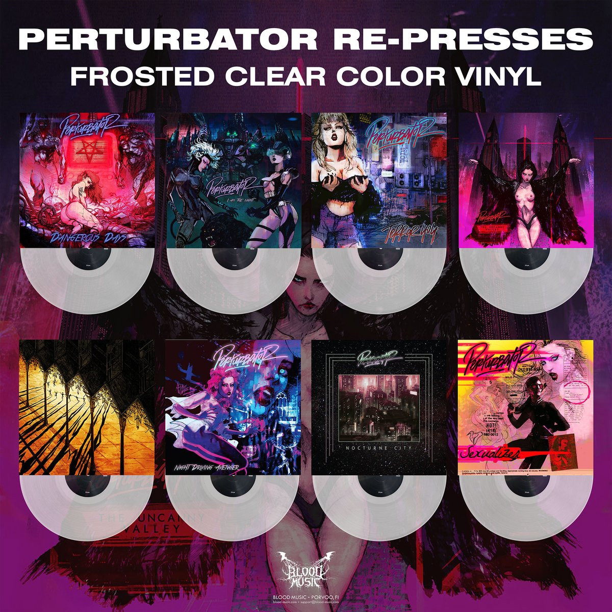Perturbator 'Nocturne City' LP Frosted Clear Vinyl
