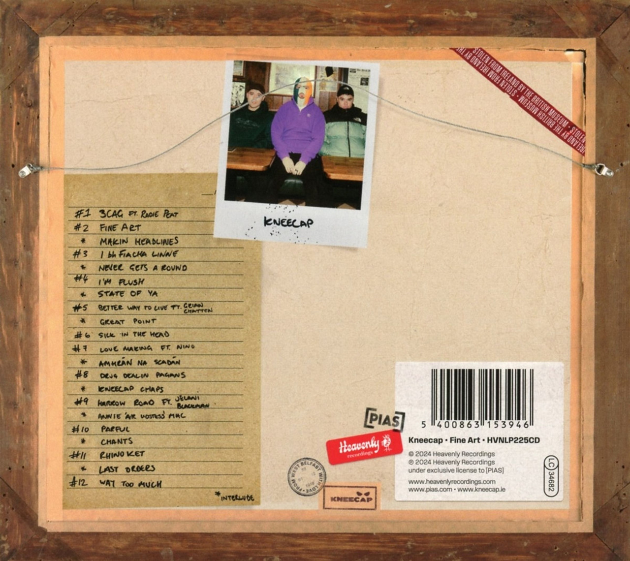 Kneecap 'Fine Art' CD Digisleeve