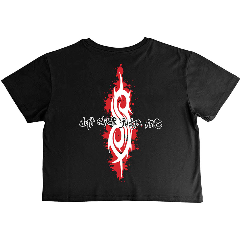 Slipknot 'Don't Ever Judge Me' (Black) Womens Crop Top BACK