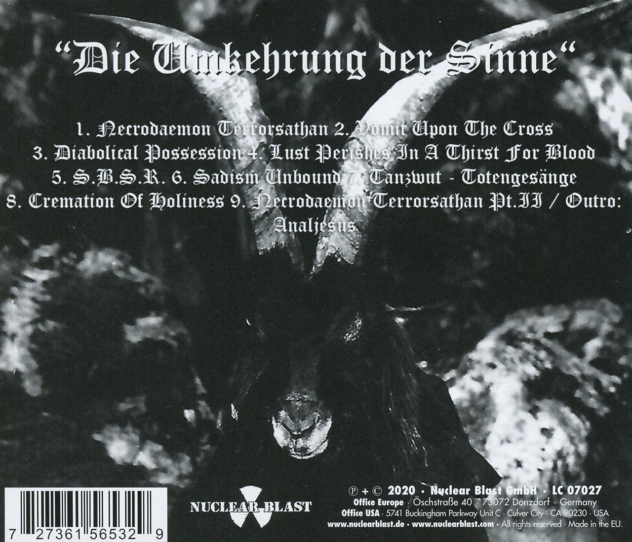 Belphegor 'Necrodaemon Terrorsathan' CD BACK