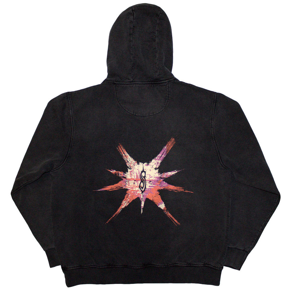 Slipknot 'The End, So Far Barcode' (Grey Wash) Pull Over Hoodie BACK