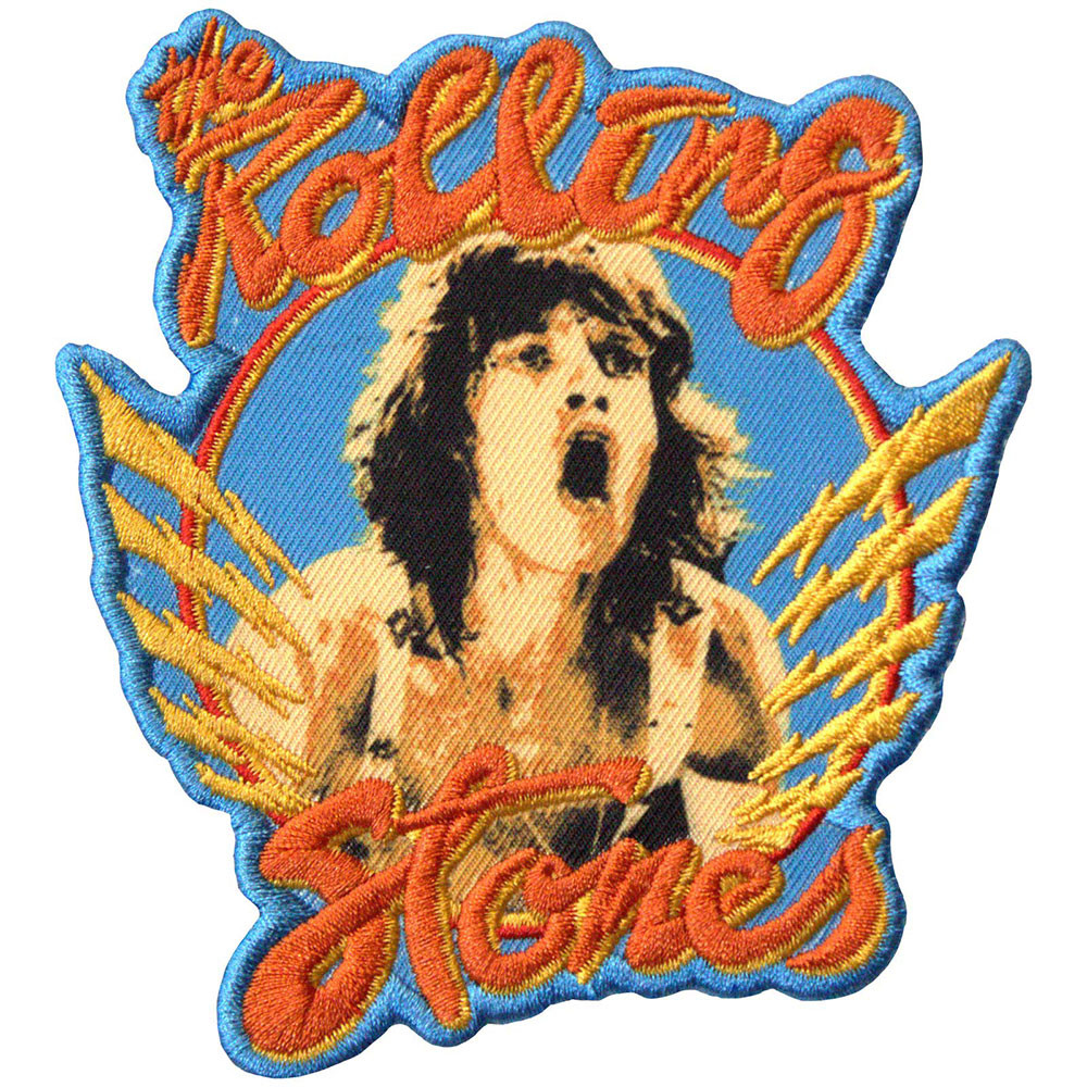 The Rolling Stones 'Mick & Orange Logo' (Iron On) Patch