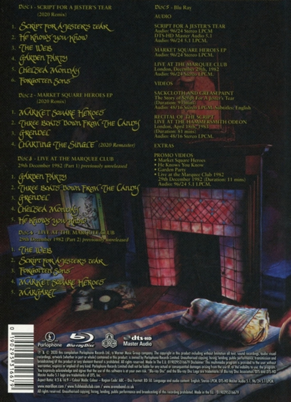 Marillion 'Script For A Jester's Tear' Deluxe Edition 4CD + Blu-ray