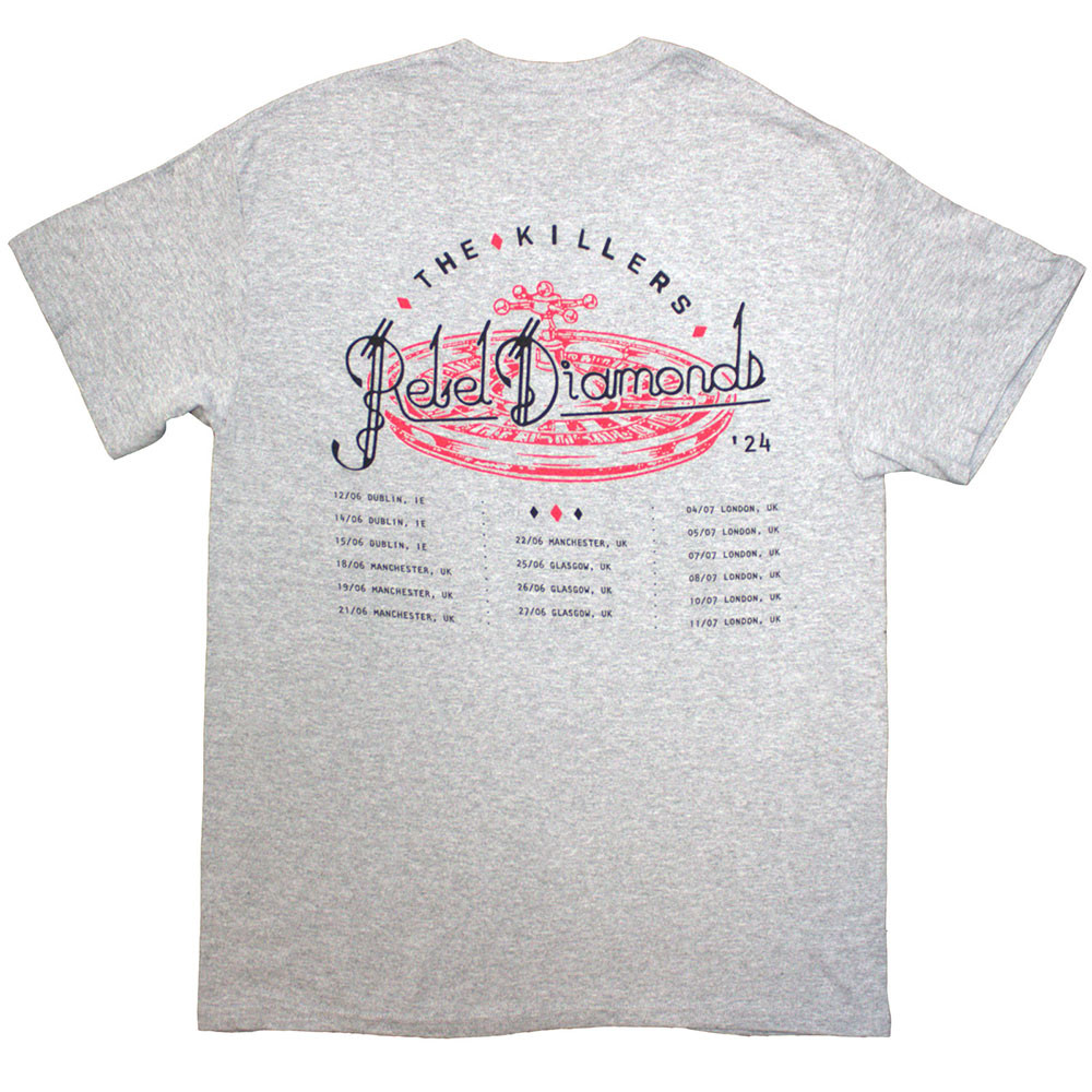 The Killers 'Tour '24 Roulette Wheel' (Grey) T-Shirt BACK