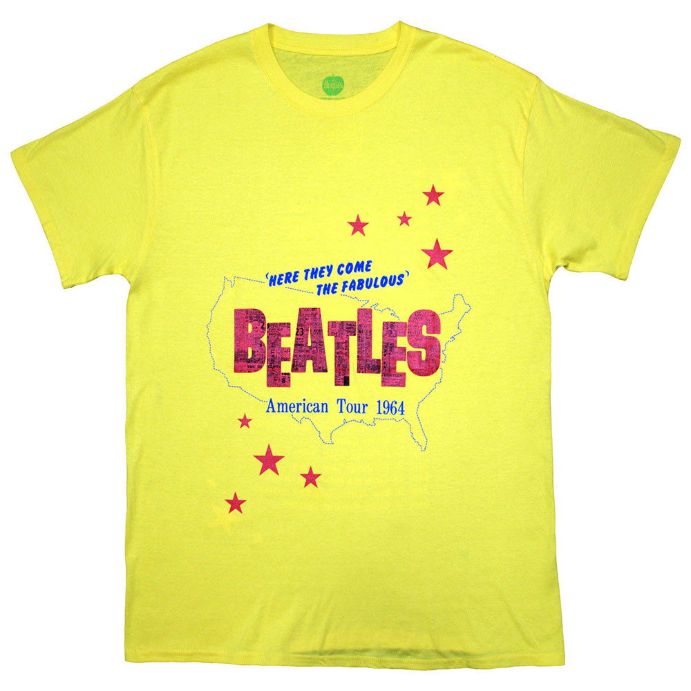 The Beatles 'American Tour '64' (Yellow) T-Shirt