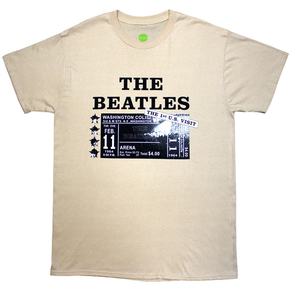 The Beatles 'Washington '64 Promo & Setlist' (Sand) T-Shirt