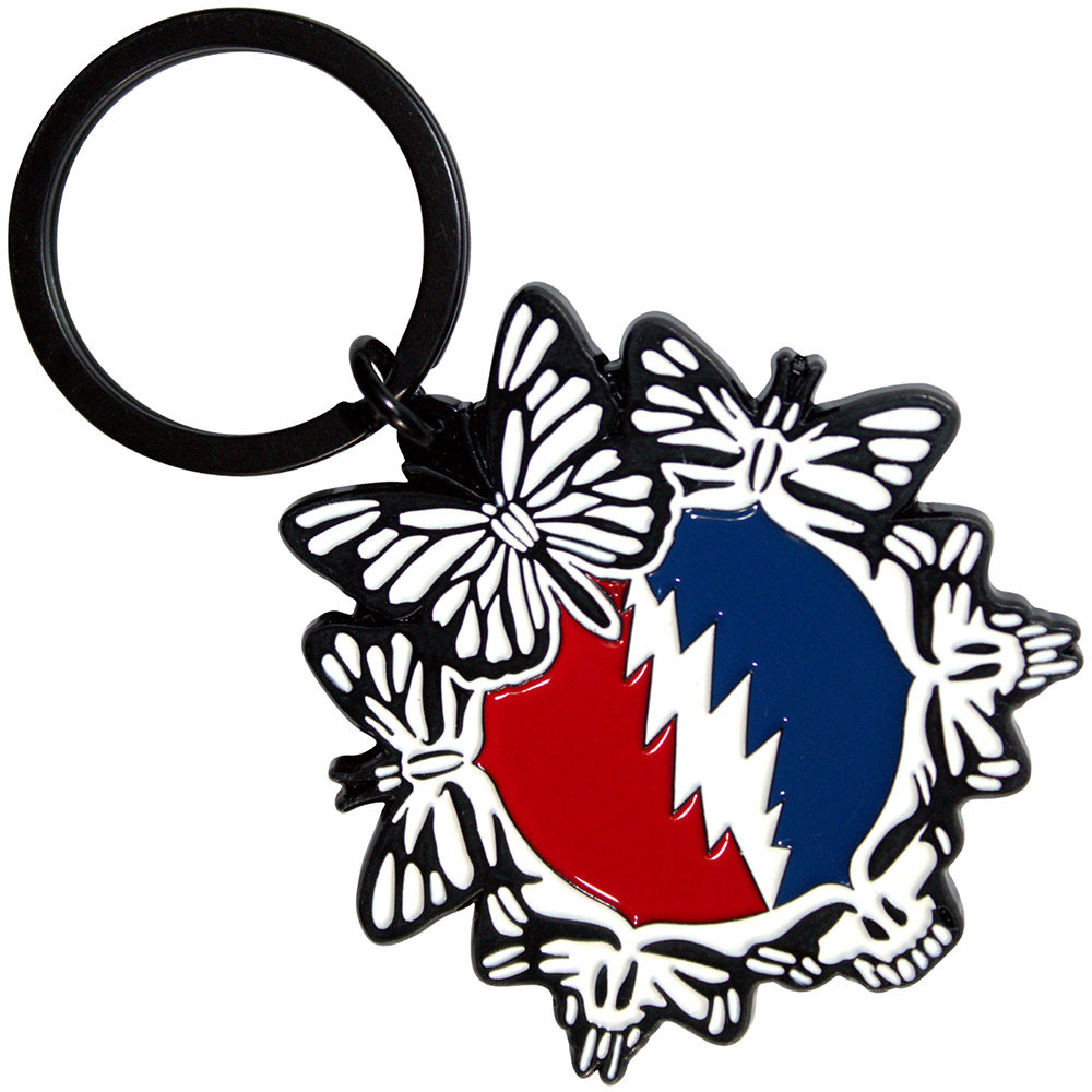 Grateful Dead 'Steal Your Face Butterflies' Keyring
