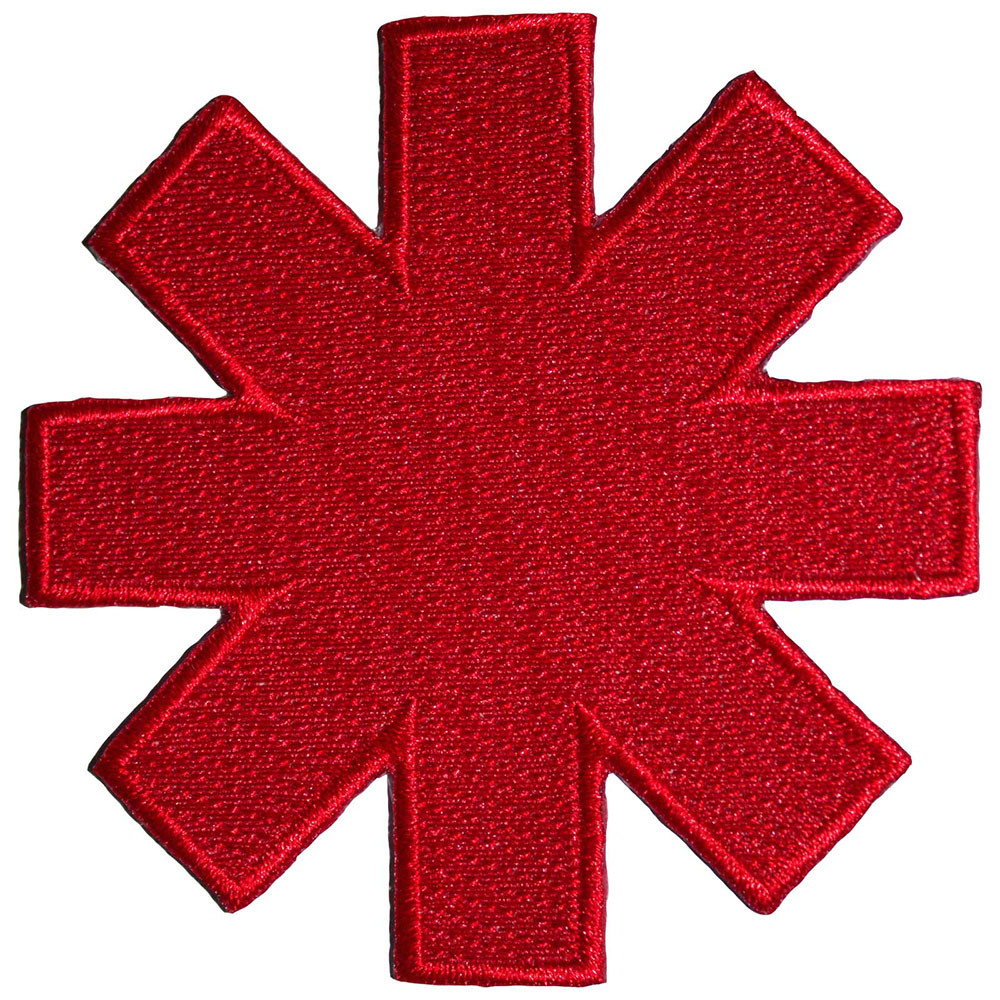 Red Hot Chili Peppers 'Asterisk Cut-Out Red Border' (Iron On) Patch