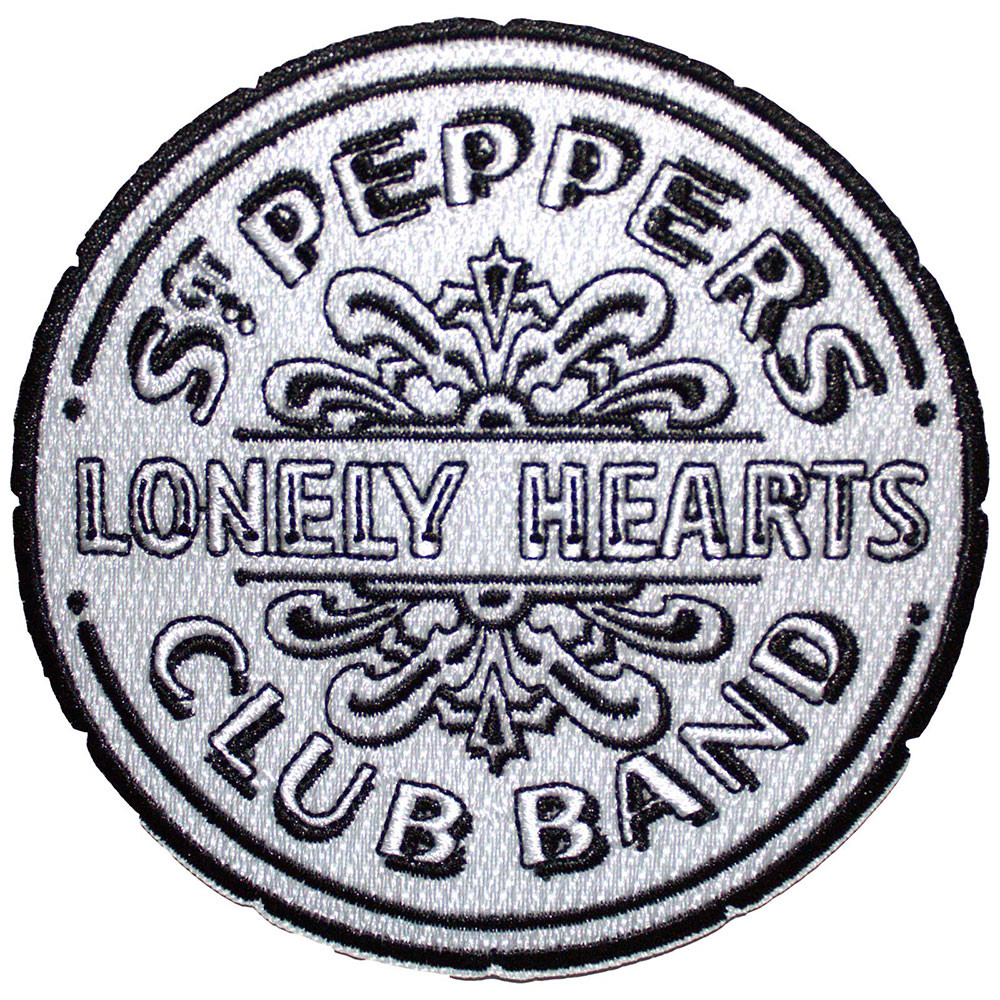 The Beatles 'Sgt Pepper Drum B&W' (Iron On) Patch