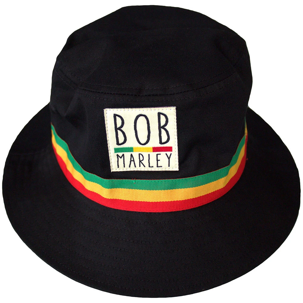 Bob Marley 'Tricolor Stripes' (Black) Bucket Hat