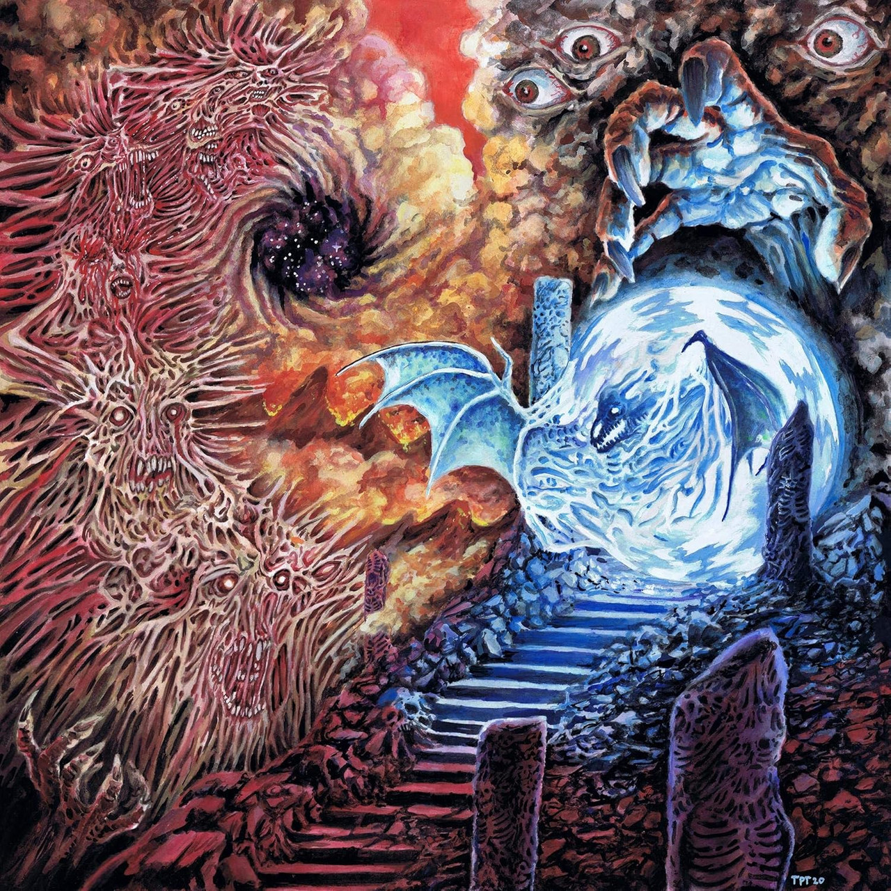 Gatecreeper 'An Unexpected Reality' LP Cyan Metallic Silver Mix w/ White Splatter Vinyl