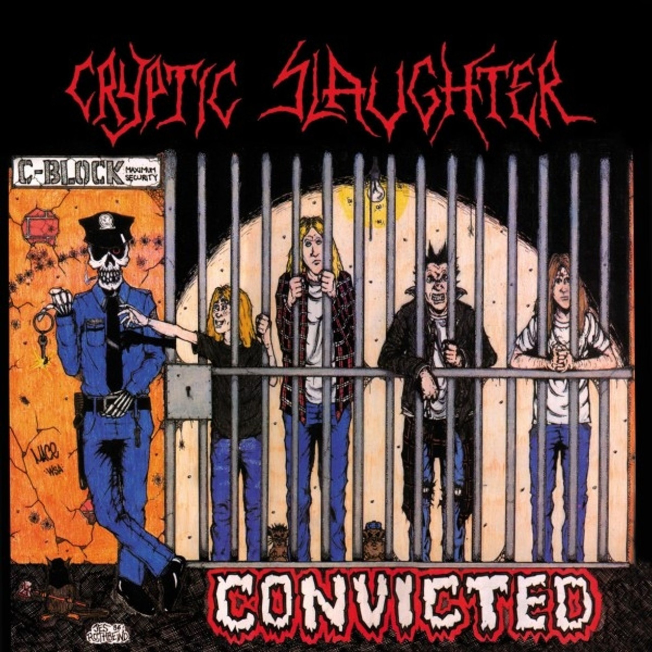 Cryptic Slaughter 'Convicted' LP Black Ice Red White Cyan Blue Splatter Vinyl