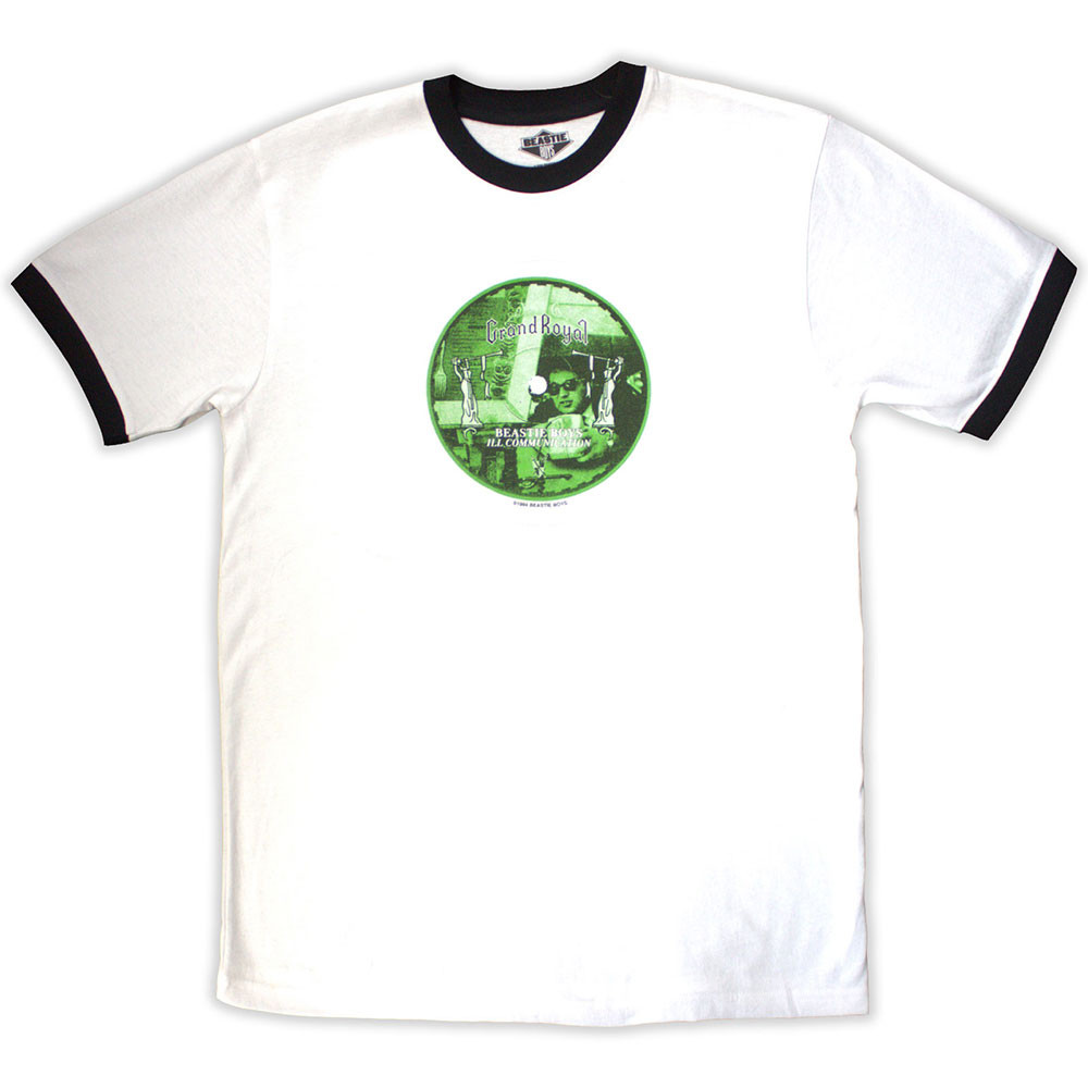 Beastie Boys 'Record Label' (White & Black) Eco Ringer T-Shirt
