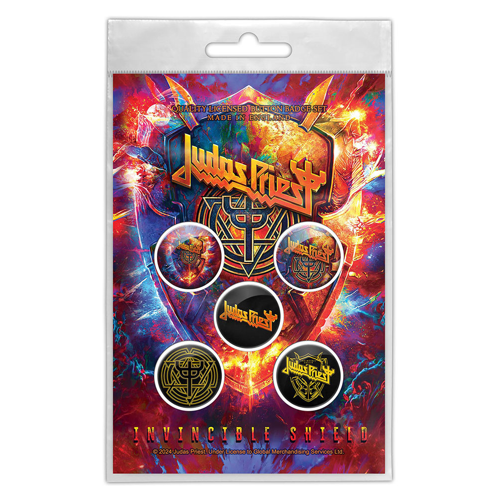 Judas Priest 'Invincible Shield' Button Badge Pack