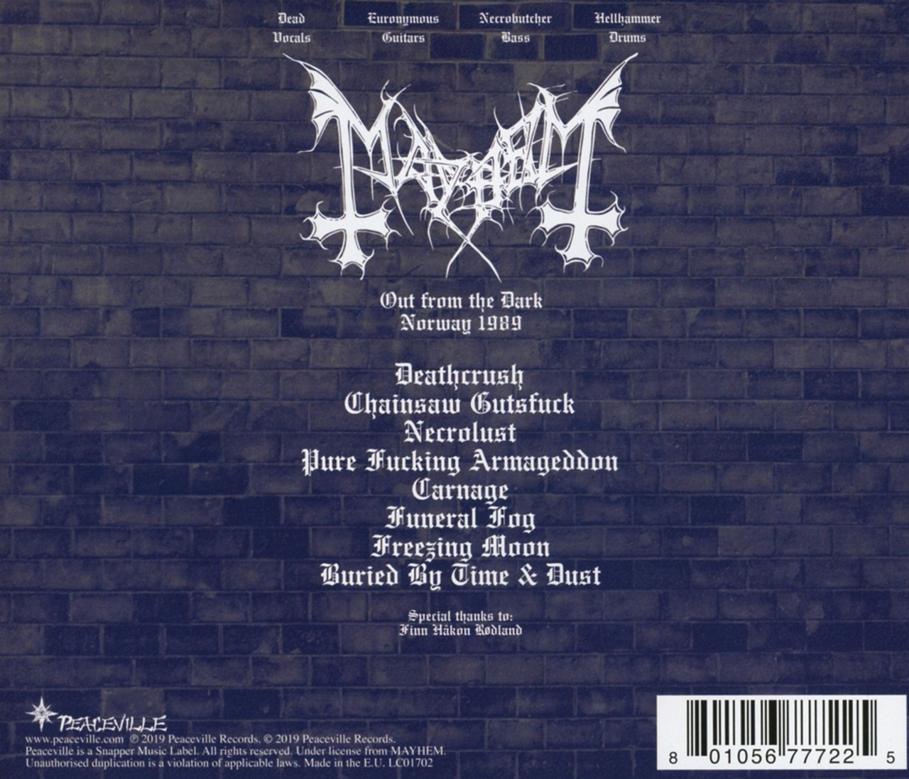Mayhem 'Out From the Dark' CD Jewel Case