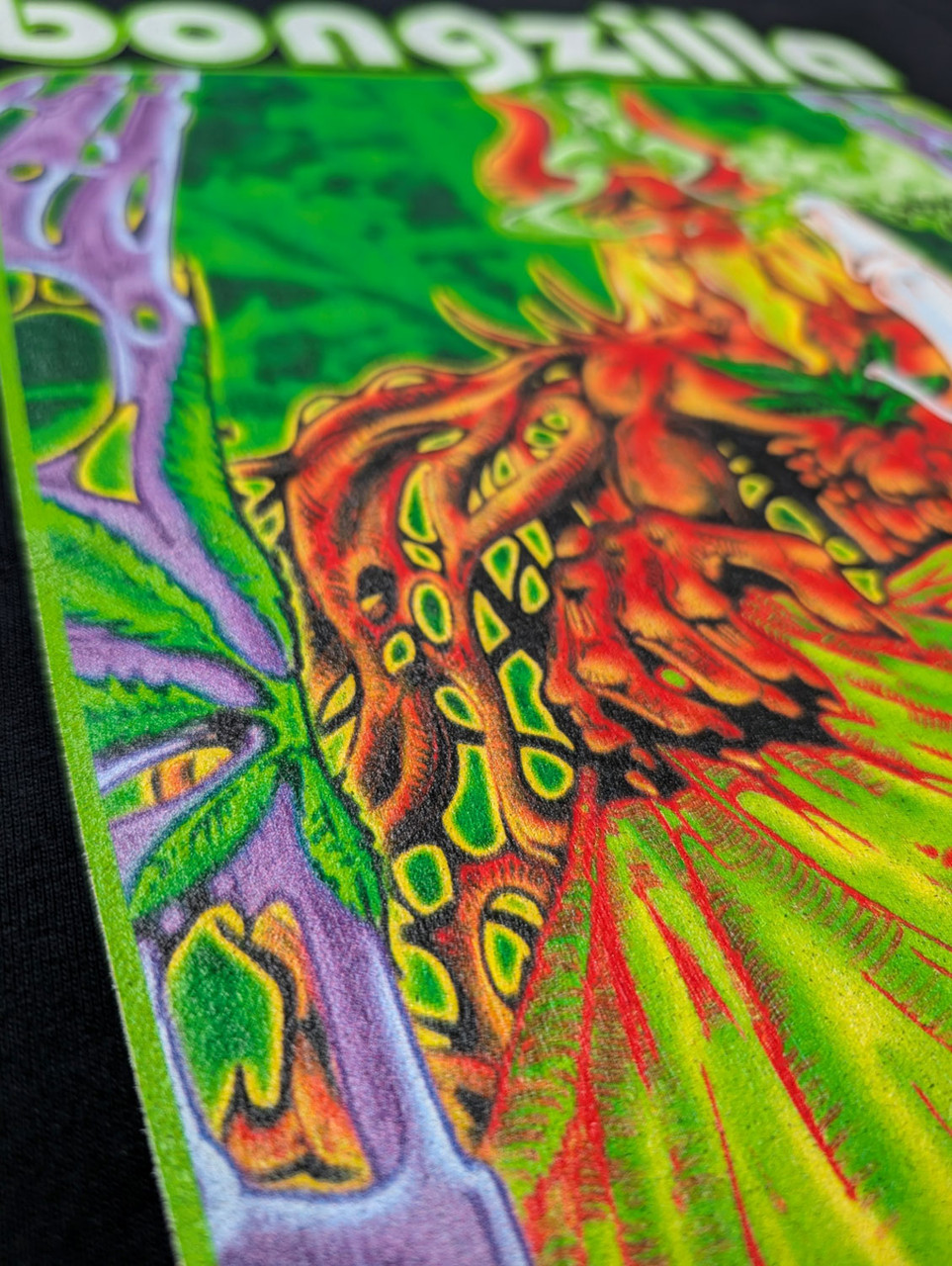 Bongzilla 'Gateway Album Art' (Black) T-Shirt close up detail  2