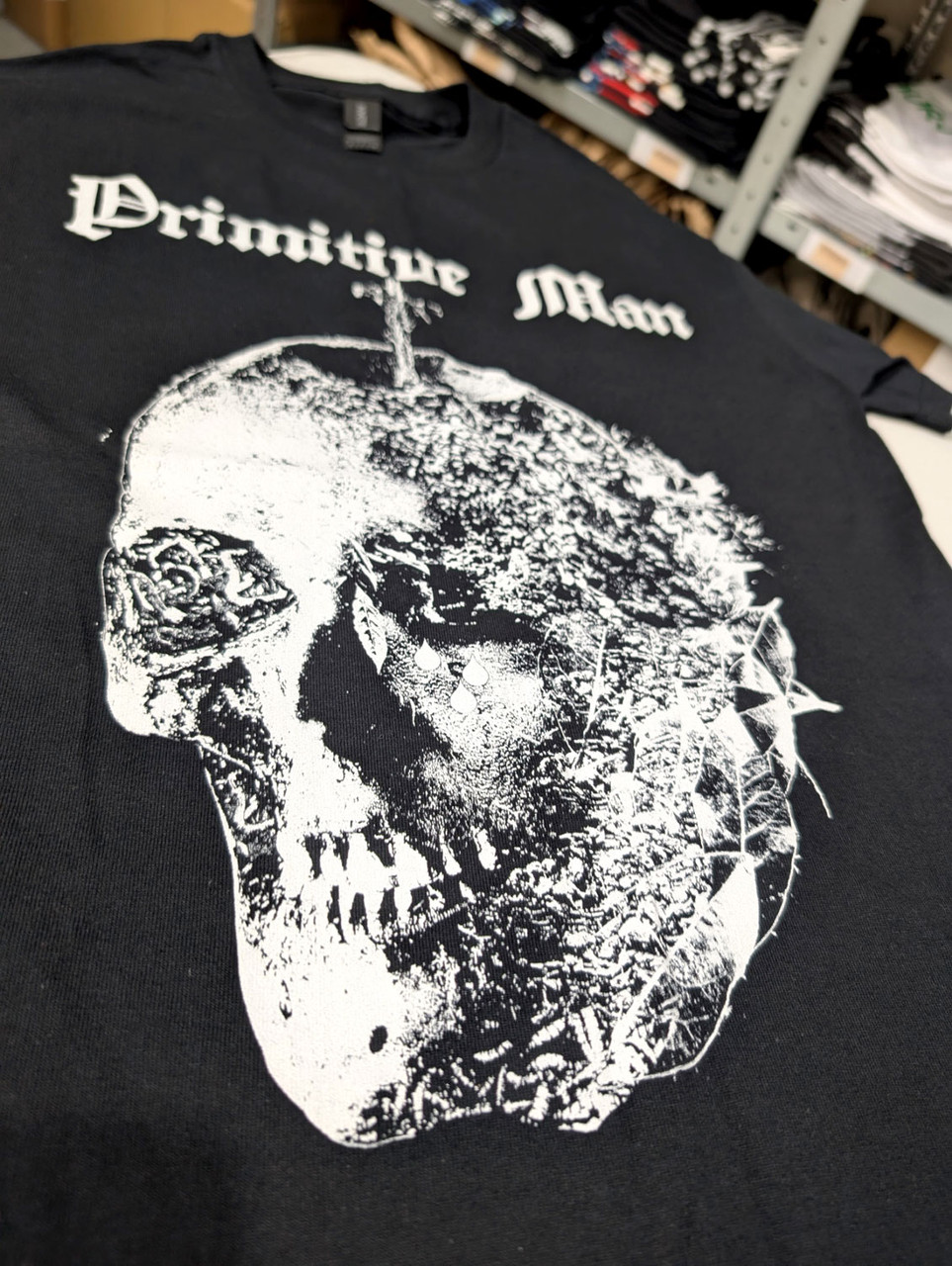 Primitive Man 'Immersion' (Black) T-Shirt front print close up detail 2