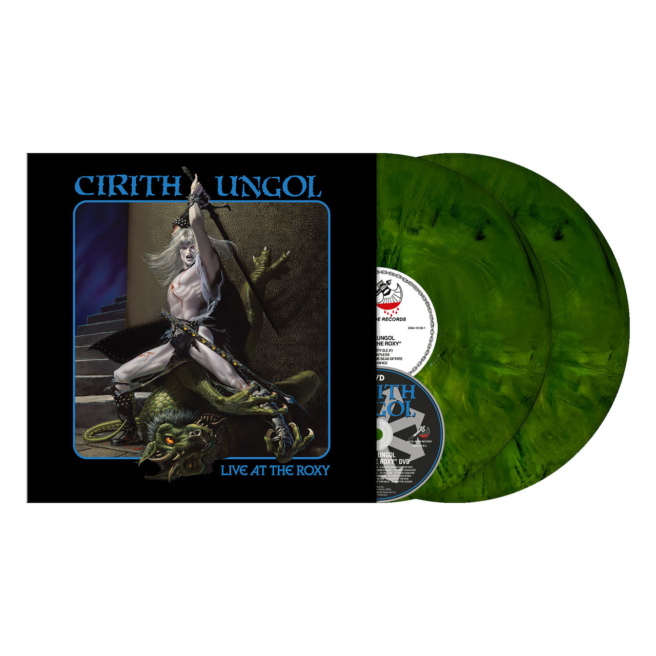 Cirith Ungol 'Live At The Roxy' 2LP Green Black Marbled Vinyl