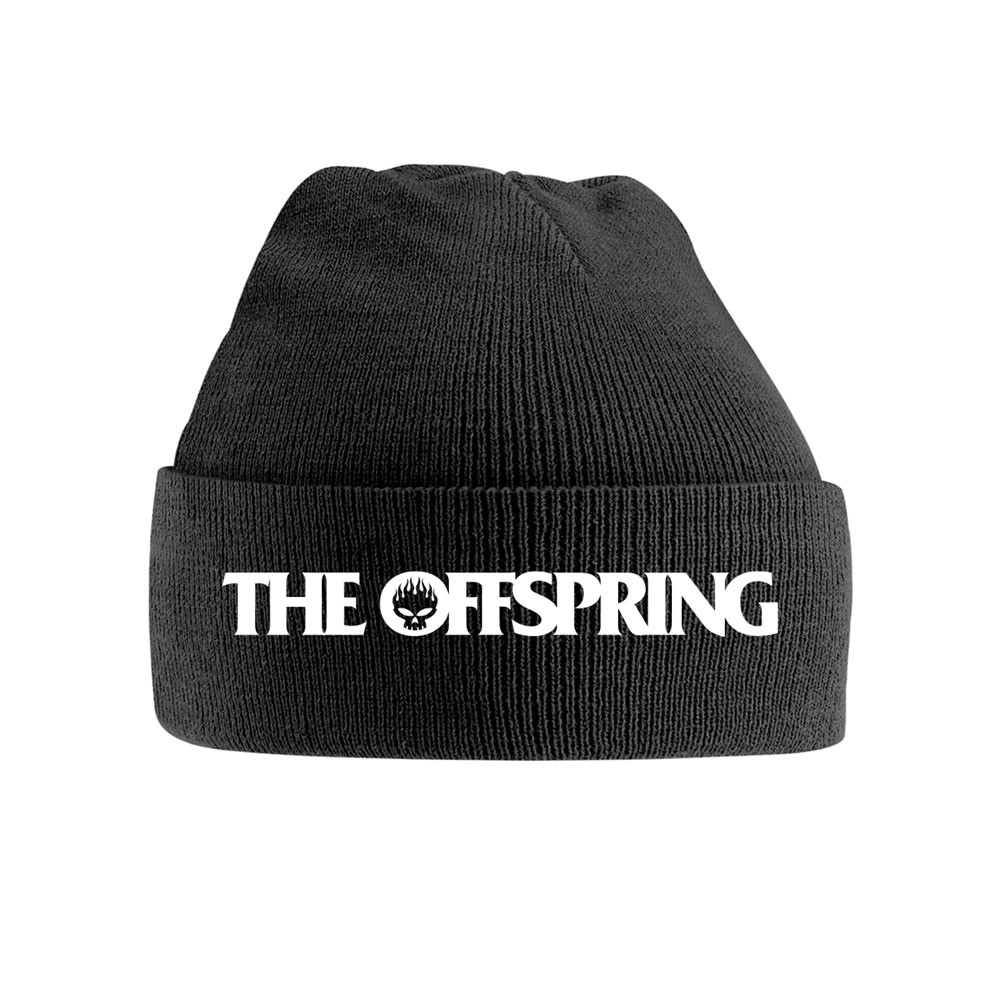The Offspring 'Flaming Skull' (Black) Cuffed Beanie Hat
