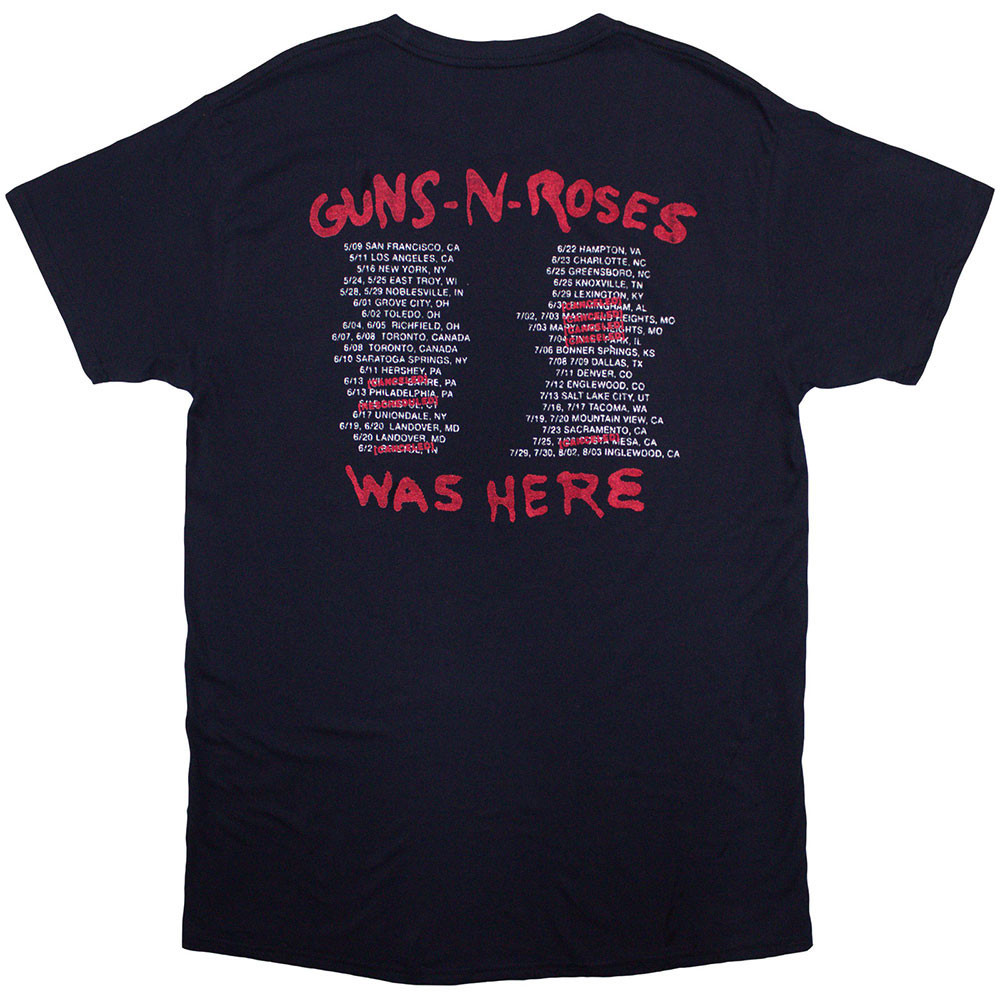 Guns N' Roses 'Was Here' (Navy) T-Shirt Back